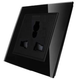 Універсальна розетка Livolo 13 стандартів в 1 чорний скло (VL-C7C1C-12)
