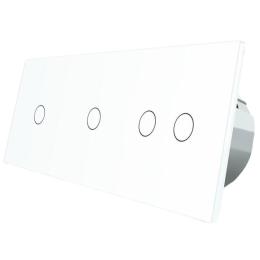 Сенсорний вимикач Livolo 4 канали (1-1-2) білий скло (VL-C701/C701/C702-11)