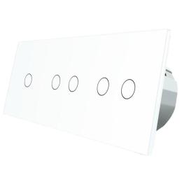 Сенсорний вимикач Livolo 5 каналів (1-2-2) білий скло (VL-C701/C702/C702-11)