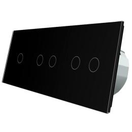 Сенсорний вимикач Livolo 5 каналів (1-2-2) чорний скло (VL-C701/C702/C702-12)