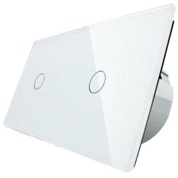 Безконтактний вимикач Livolo 2 канали (1-1) білий скло (VL-C701/C701-PRO-11)