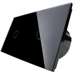 Безконтактний вимикач Livolo 2 канали (1-1) чорний скло (VL-C701/C701-PRO-12)