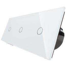 Безконтактний вимикач Livolo 3 канали (1-1-1) білий скло (VL-C701/C701/C701-PRO-11)