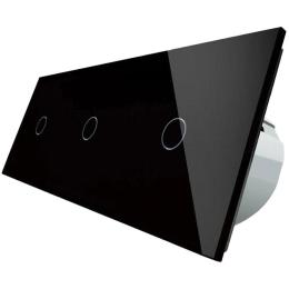 Безконтактний вимикач Livolo 3 канали (1-1-1) чорний скло (VL-C701/C701/C701-PRO-12)