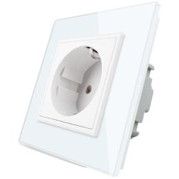 Розетка з заземленням Livolo 16А білий скло (VL-C7C1EU-11)