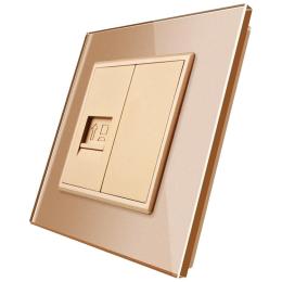 Інтернет розетка RJ-45 Livolo золото скло (VL-C791C-13)