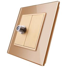 Супутникова розетка SAT Livolo золото скло (VL-C791ST-13)