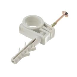 Обойма для труб і кабеля d 13-14мм з шурупом біла (уп.-100шт)