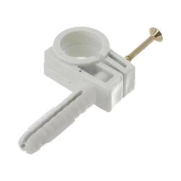 Обойма для труб і кабеля d 15-16мм з шурупом  біла (уп.-50шт)