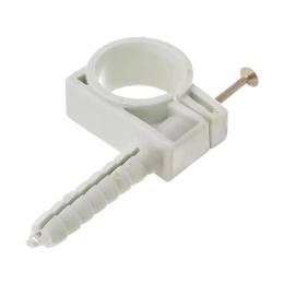 Обойма для труб і кабеля d 18-20мм з шурупом біла (уп.-50шт)