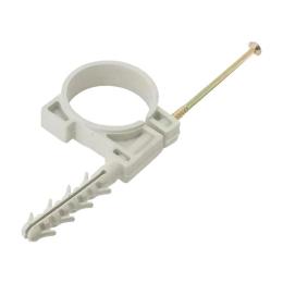 Обойма для труб і кабеля d 50 мм з шурупом 10х42 біла (уп.-25шт)