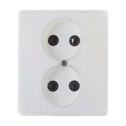 Розетка подвійна 2РС10-У03  вбудована АБС