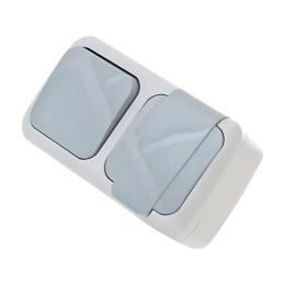 Вимикач одноклавішний та розетка із заземленням IP54 VIKO Palmiye