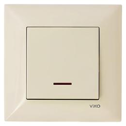 Вимикач одноклавішний з підсвіткою крем VIKO Meridian