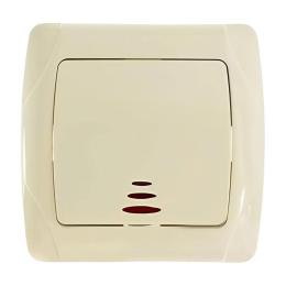 Вимикач одноклавішний з підсвіткою крем VIKO Carmen