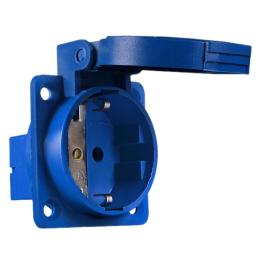 Гніздо врізне ГВ 16А/2 (220v) 2Р+РЕ (312) синя ІР44 АскоУкрем