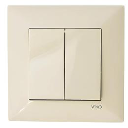 Вимикач двоклавішний крем VIKO Meridian