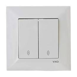 Вимикач двоклавішний прохідний білий VIKO Meridian