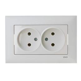 Розетка 2-на біла VIKO Meridian