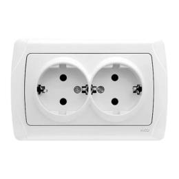 Розетка 2-на із заземленням біла VIKO Carmen