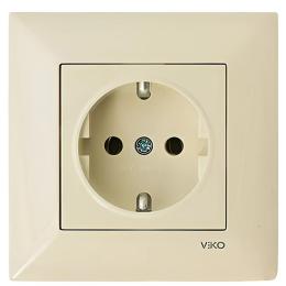 Розетка із заземленням крем VIKO Meridian