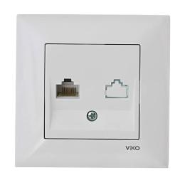 Розетка комп'ютерна біла VIKO Meridian