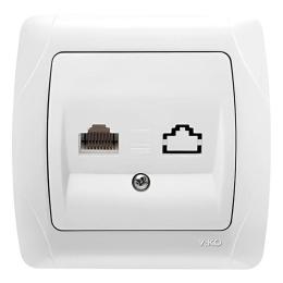 Розетка комп'ютерна RJ45 CAT5e біла VIKO Carmen