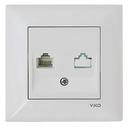 Розетка телефонна біла VIKO Meridian