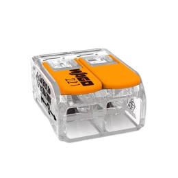 Клема на 2 проводи WAGO COMPACT з натискними важелями (221-612)