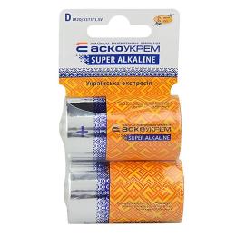 Батарейка лужна D, LR20 1,5В (блістер 2 шт) АскоУкрем
