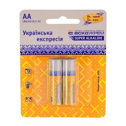 Батарейка лужна АА, LR6 1,5В (блістер 2 шт) АскоУкрем