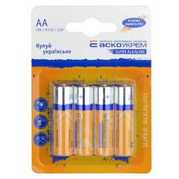 Батарейка лужна АА, LR6 1,5В (блістер 4 шт) АскоУкрем