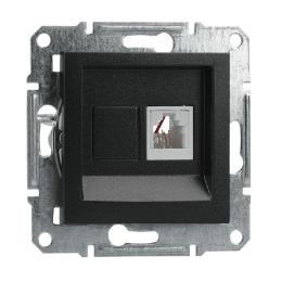 Розетка телефонна без рамки антрацит Asfora, EPH4100171