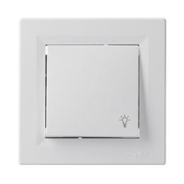 Вимикач кнопковий «світло» білий Asfora, EPH0900121