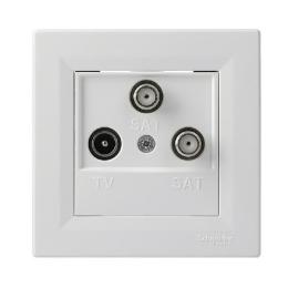 Розетка TV-SAT-SAT крайова біла Asfora, EPH3600121
