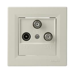 Розетка TV-SAT-SAT крайова кремова Asfora, EPH3600123