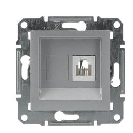 Розетка телефонна без рамки алюміній Asfora, EPH4100161