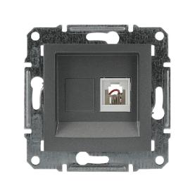 Розетка телефонна без рамки сталь Asfora, EPH4100162