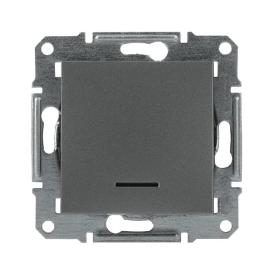 вимикач з підсвіткою без рамки сталь Asfora, EPH1400162