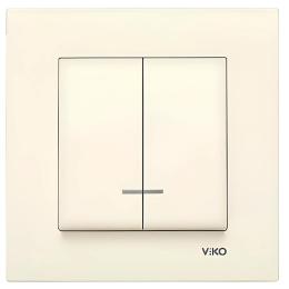 Вимикач 2 - клавішний з підсвіткою крем VIKO KARRE