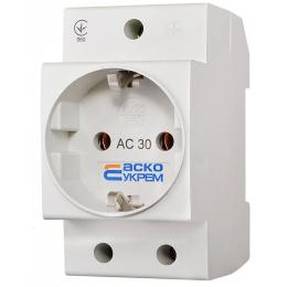 Розетка з заземленням на DIN-рейку АС30-5 АскоУкрем