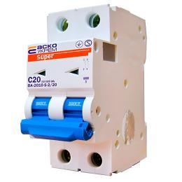 Вимикач автоматичний ВА-2010S 2р 20А Аско Укрем