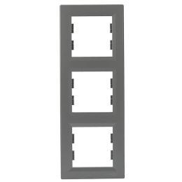 Рамка потрійна вертикальна сталь Asfora, EPH5810362