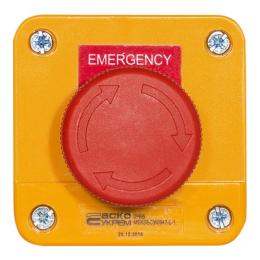 Пост керування XAL-J174 1NC 1-місний аварійний стоп  жовтий корпус АскоУкрем