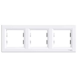 Рамка потрійна горизонтальна біла Asfora