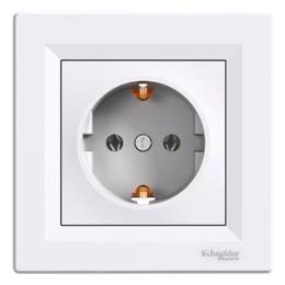 Розетка з заземленням біла Asfora