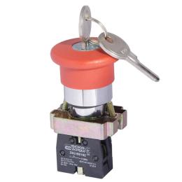 Кнопка XB2-BS142 1NC грибок D-40 червона поверення ключем АскоУкрем