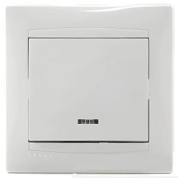 Вимикач 1 клавішний з підсвіткою білий Lemanso Сакура LMR1004