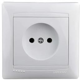 Розетка без заземлення біла Lemanso Сакура LMR1020