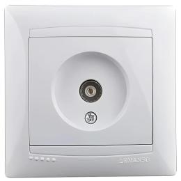 Розетка телефонна біла Lemanso Сакура LMR1025